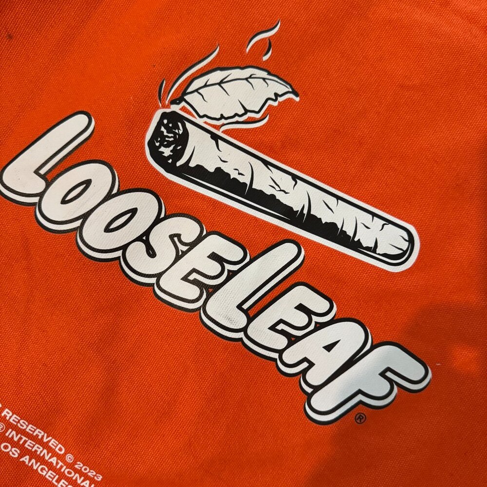 Loose Leaf Canvas Tote Bag with Zipper Closure & Inside Pocket